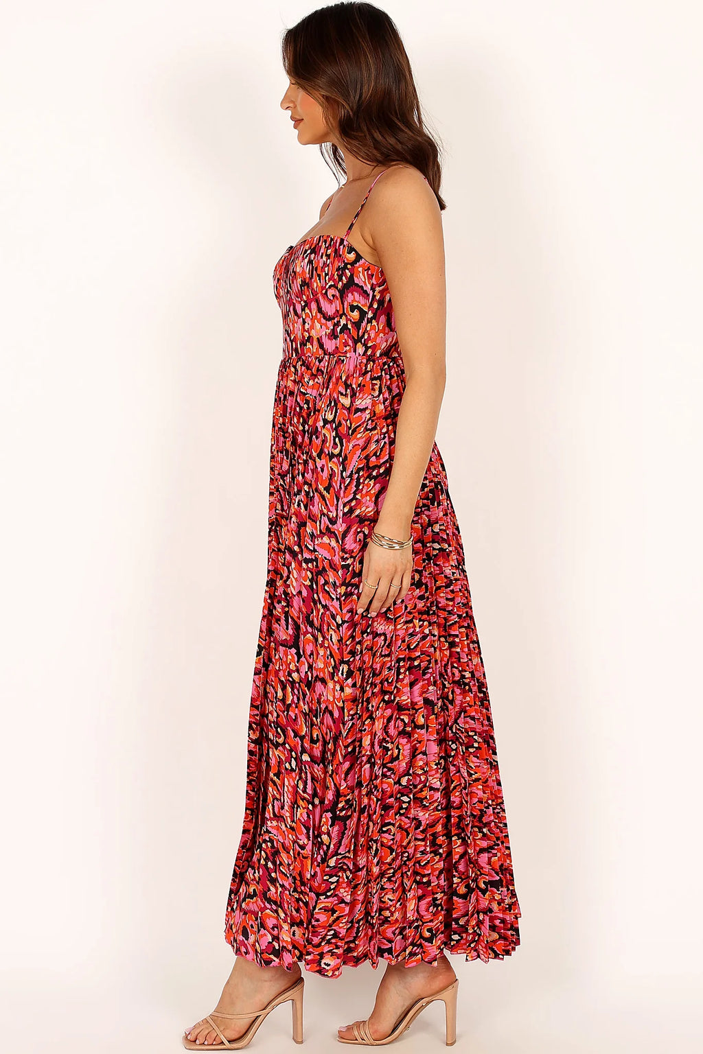 Achanti Pleated Maxi Dress - Pink Multi