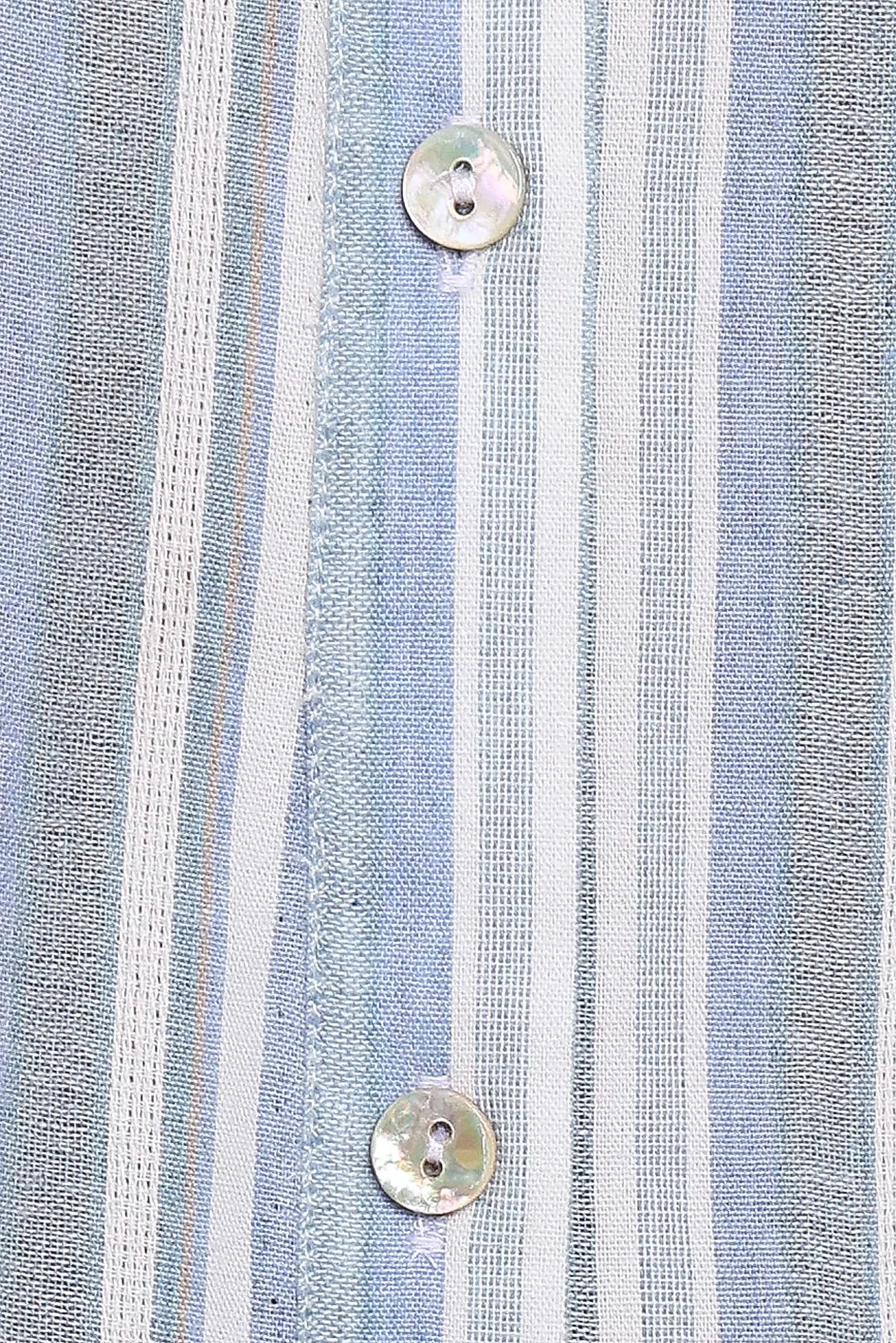 Caprice Long Sleeve Button Down Maxi Dress - Blue Stripe