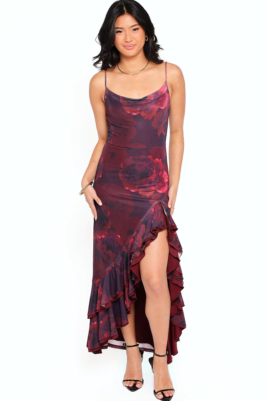 Carella Maxi Dress - Red Floral
