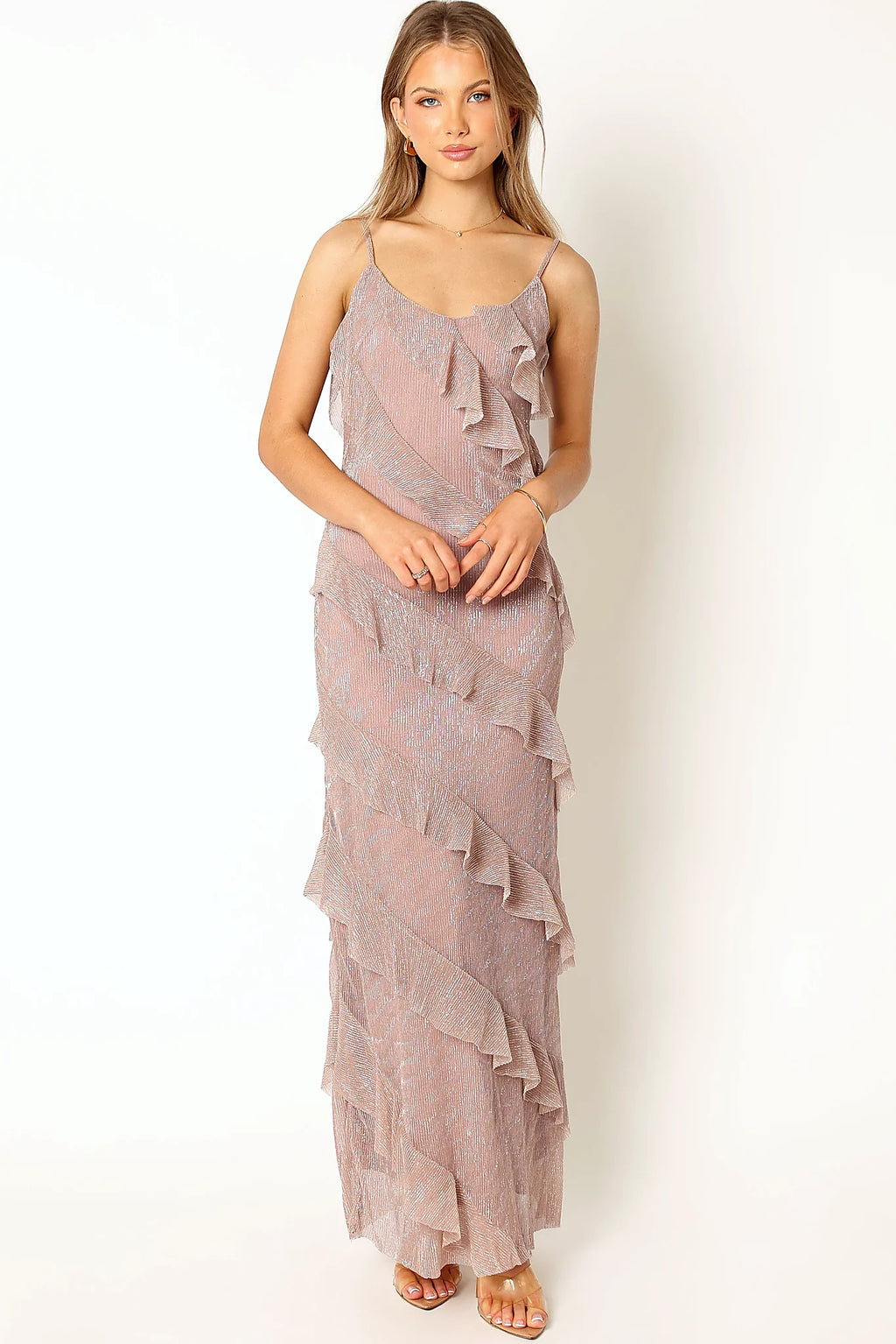 Ciao Ruffles Maxi Dress - Dusty Lavender
