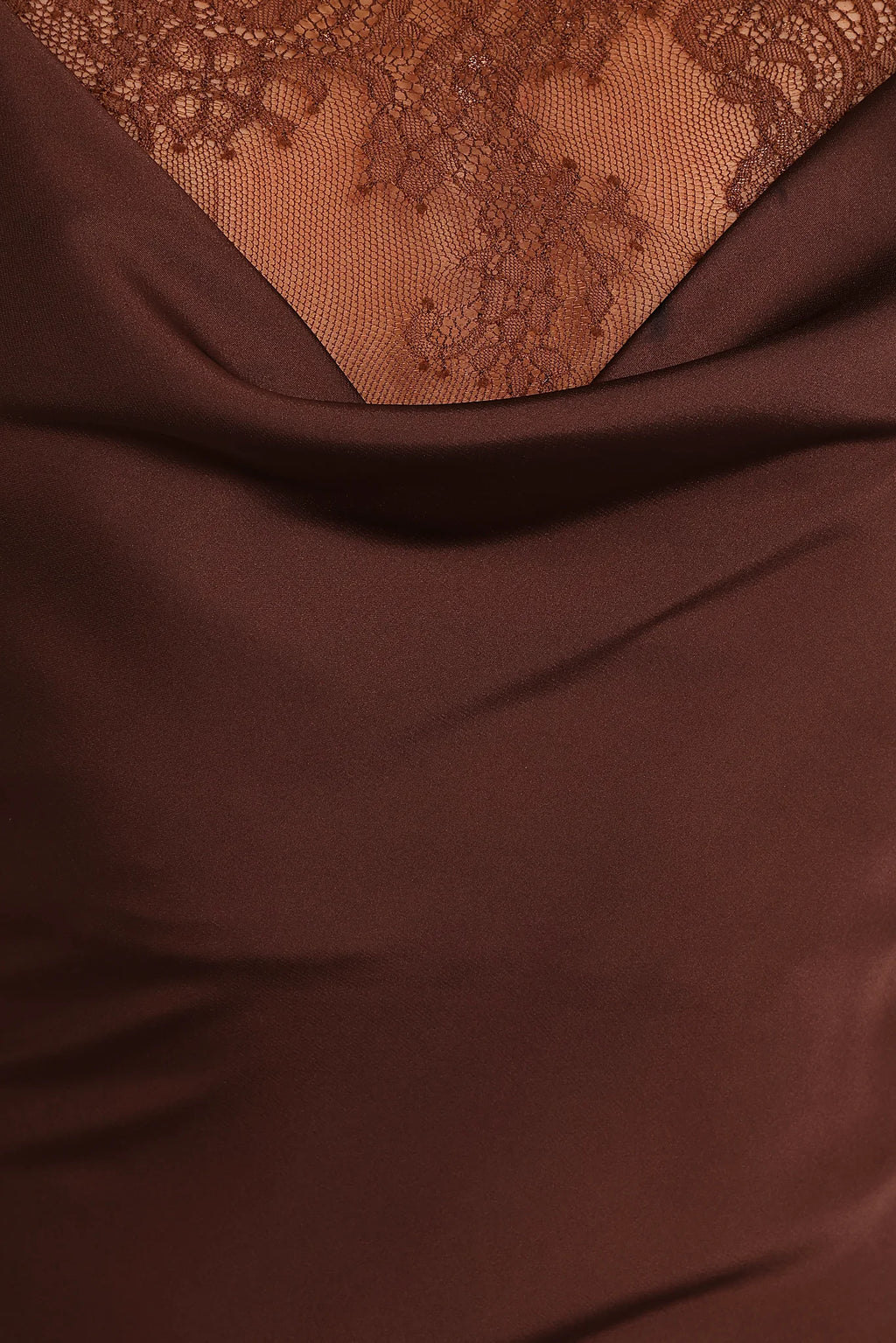 Evana Lace Maxi Dress - Brown