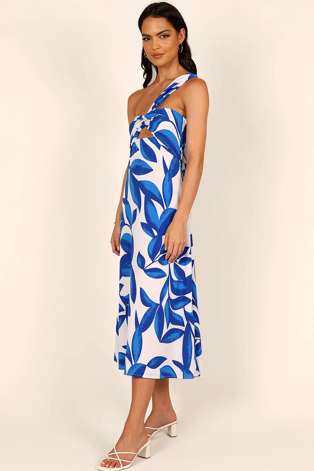 Freddie Midi Dress - White/Blue