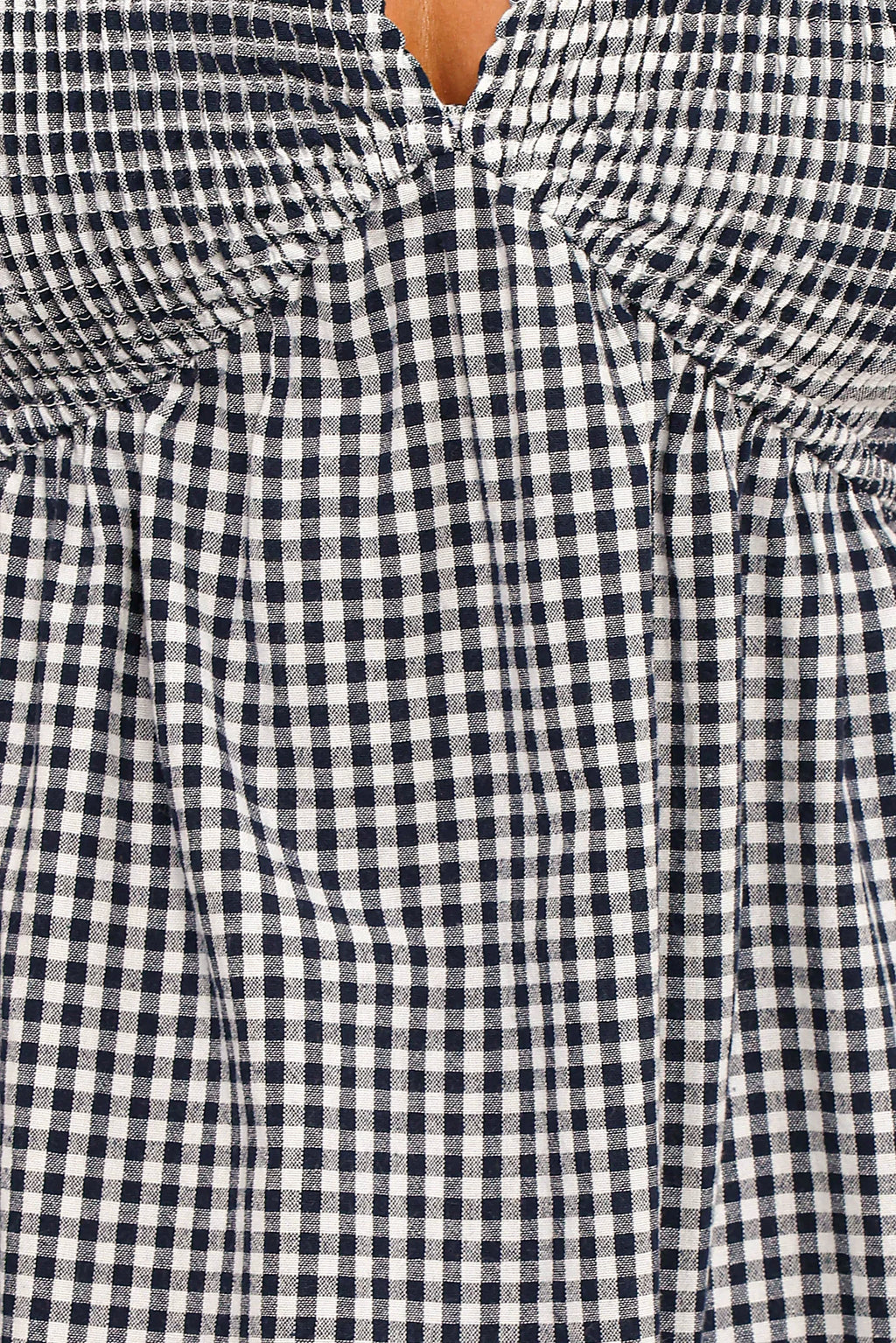 Ilyana Short Sleeve Maxi Dress - Navy Gingham