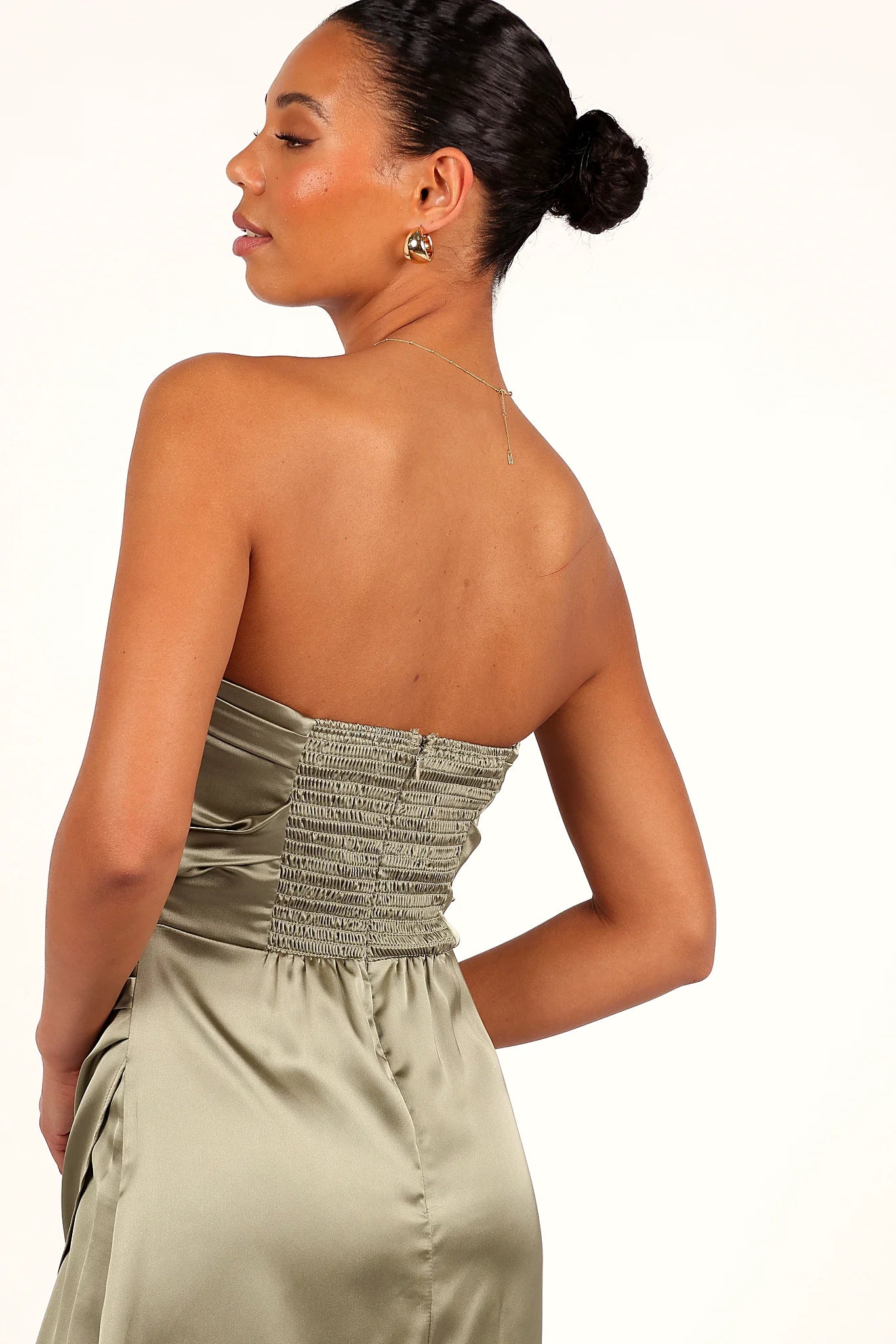 Kara Strapless Maxi Dress - Olive