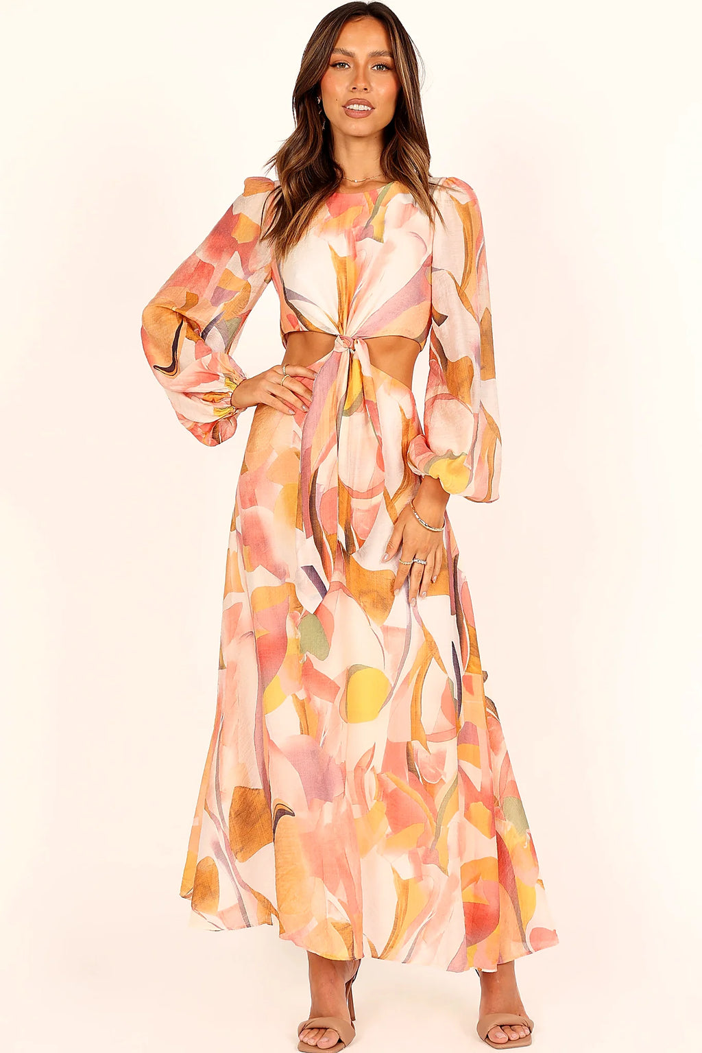 Laquin Long Sleeve Maxi Dress - Pink