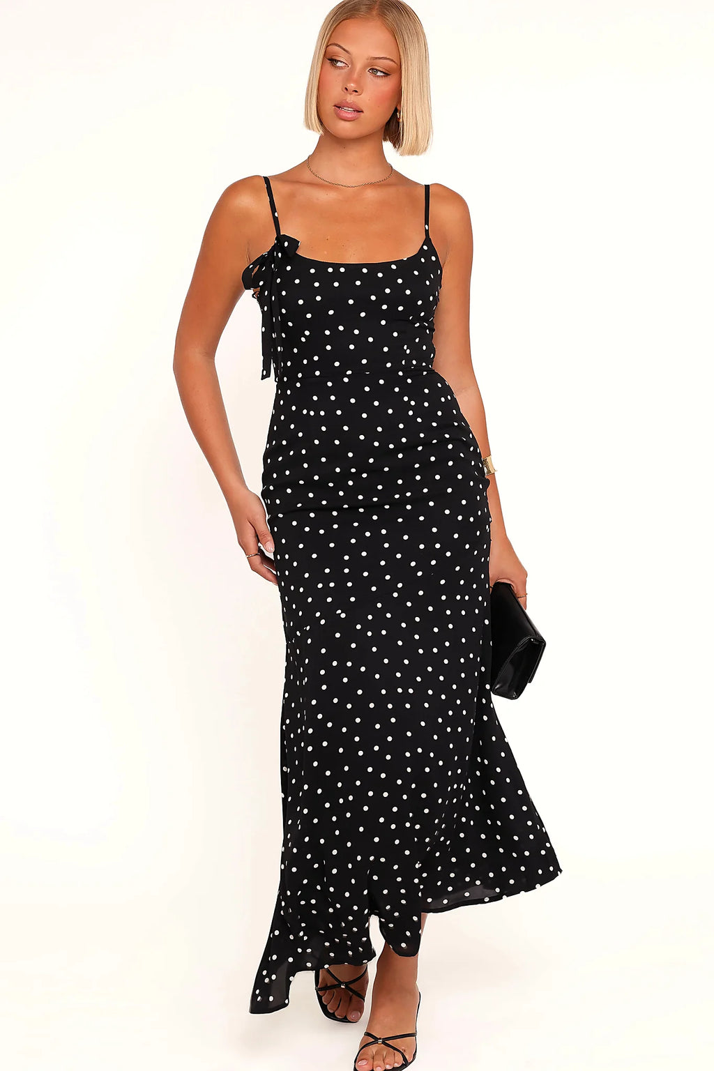 Lexia Midi Dress - Black Polka Dot