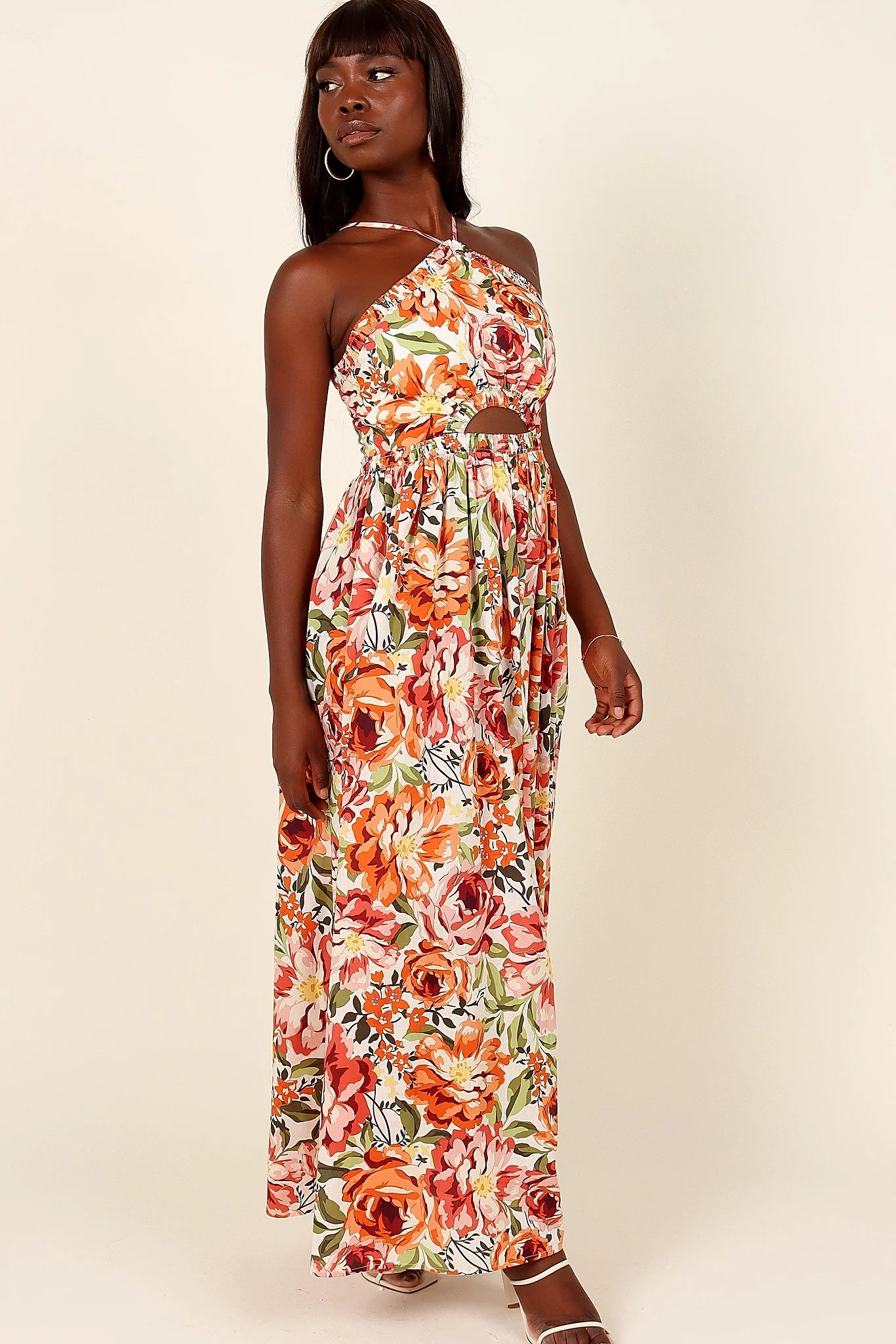 Madeira Dress - Orange Floral