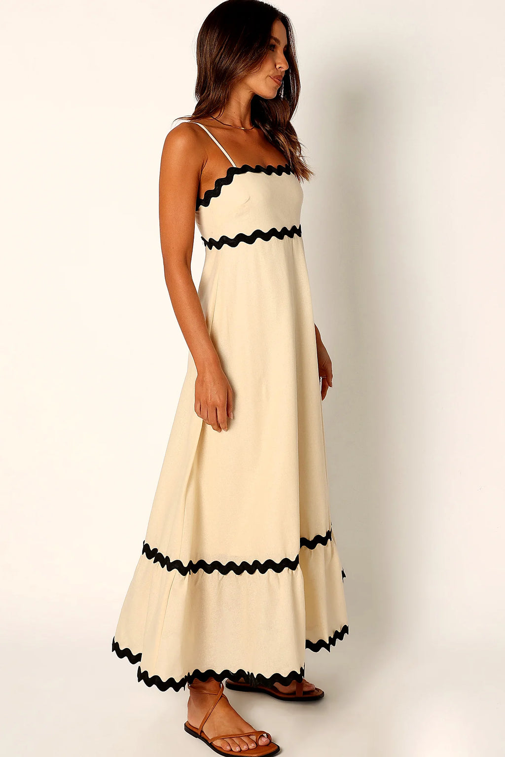Yana Maxi Dress - Cream Black